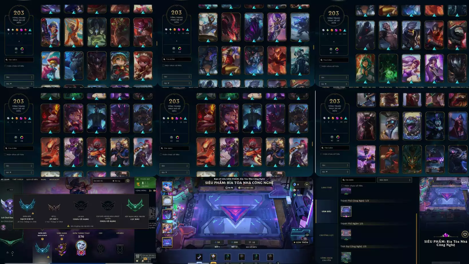 Ảnh LOL – 203 Skin siêu chất ⚔️ Sylas Trò Tàn – skin độc đáo, cá tính 🎮 TFT – Sân Công Nghệ – hiệu ứng chuẩn xịn 🎖️ Dư 3 Huy Chương cực xịn